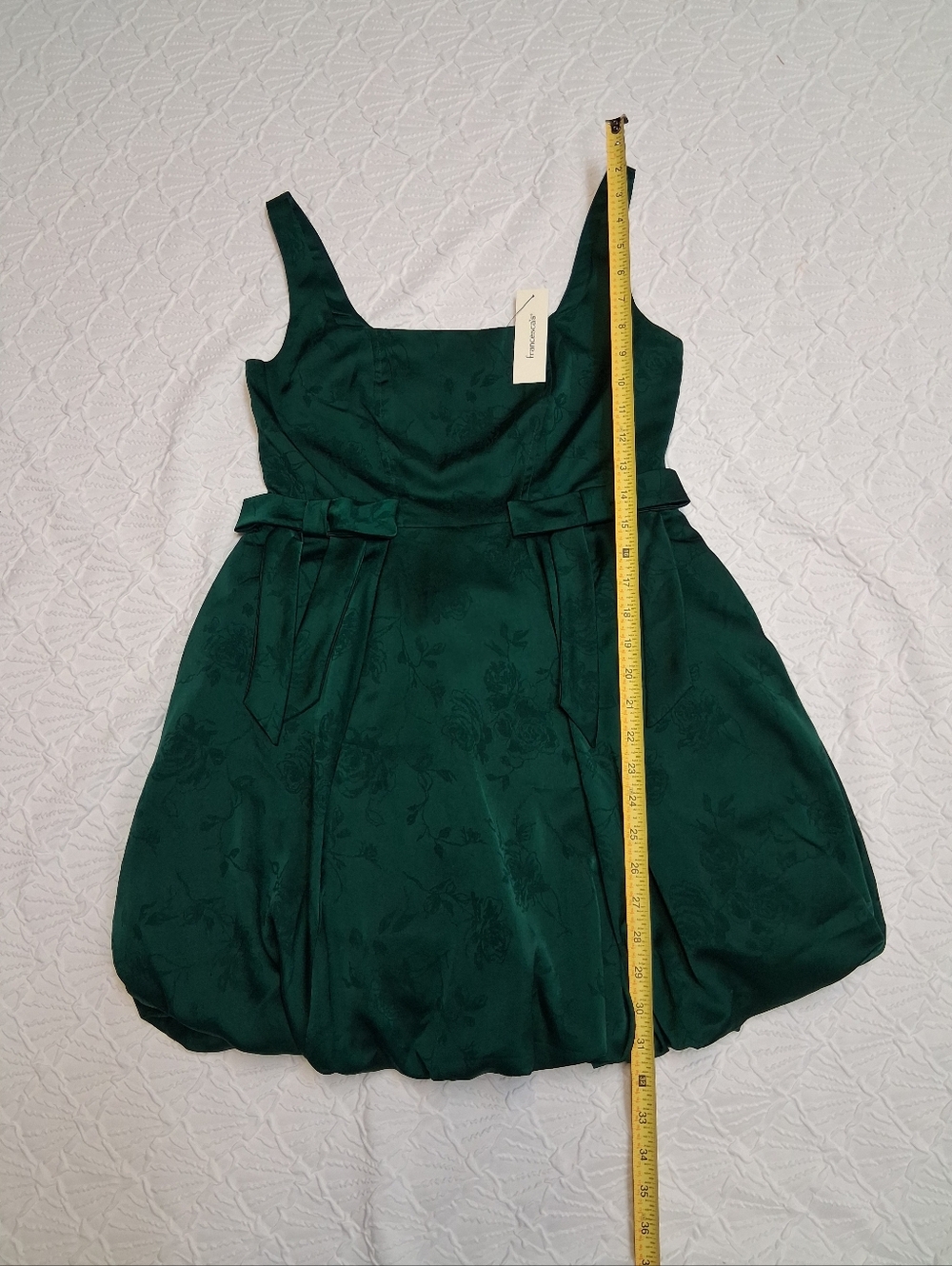 Francesca's Collections Dark Emerald Floral Jacquard Mini Dress Size S - Picture 14 of 17